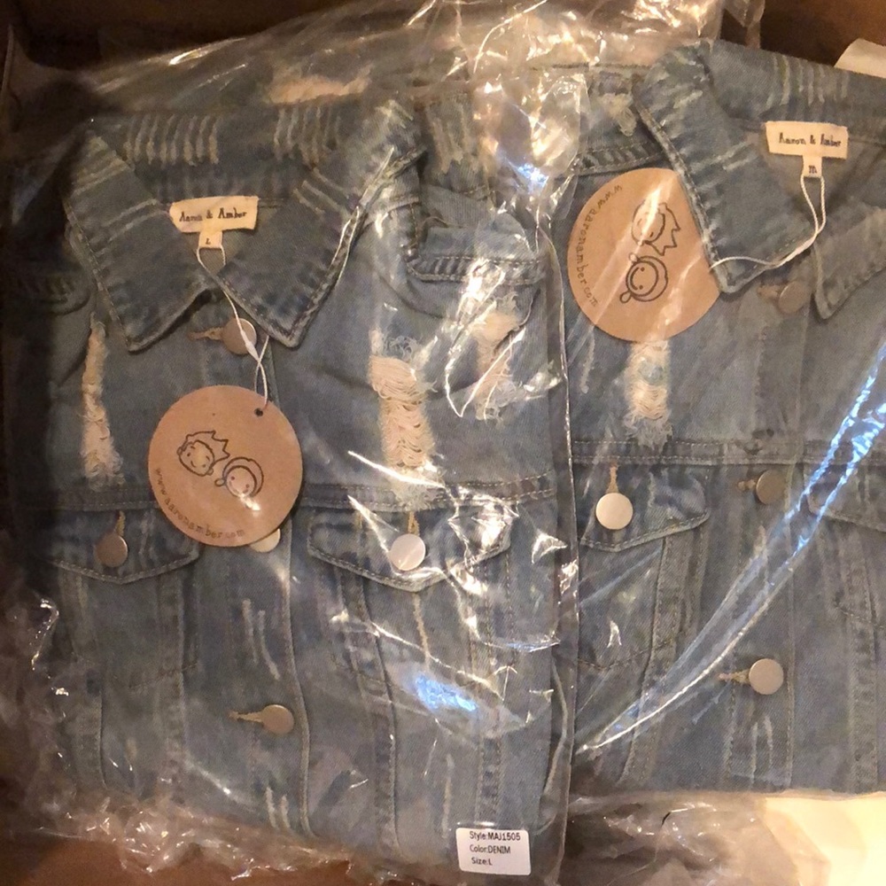 Denim puff shoulder jacket - Picture 8 of 8